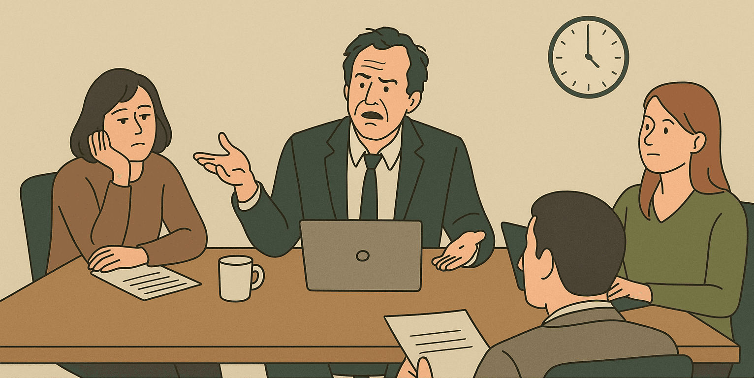 How to Stretch a 10-Minute Meeting Into a Soul-Crushing Marathon